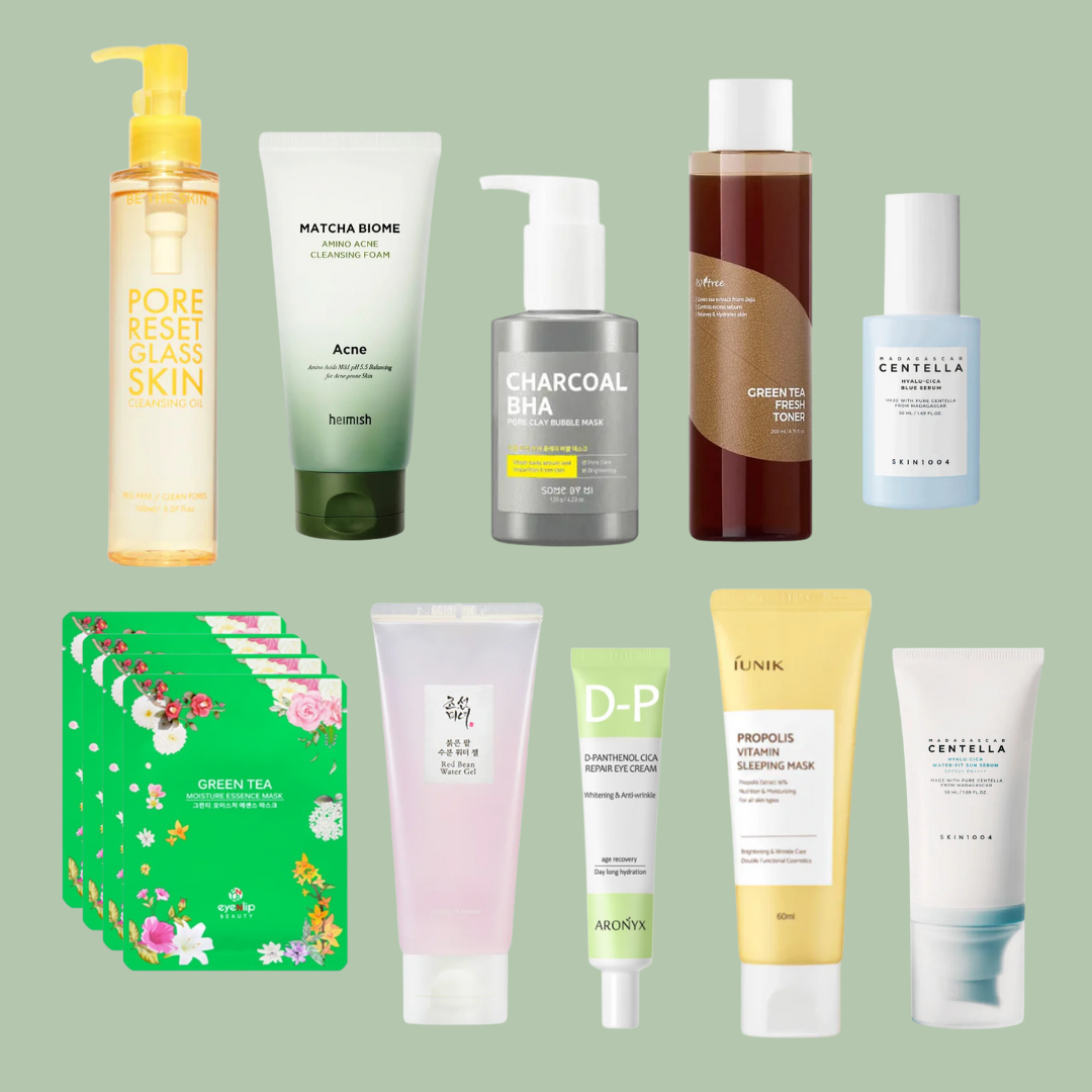 ELIKO GLOW 10 Step Korean Skincare Routine Set for Oily Skin Type is designed to control excess oil, reduce shine, and maintain a healthy balance. This set includes a gentle cleanser to remove impurities, a lightweight toner to balance sebum production, and oil-free moisturizers to keep your skin hydrated without clogging pores. Perfect for minimizing the appearance of pores and keeping your skin fresh and matte throughout the day.