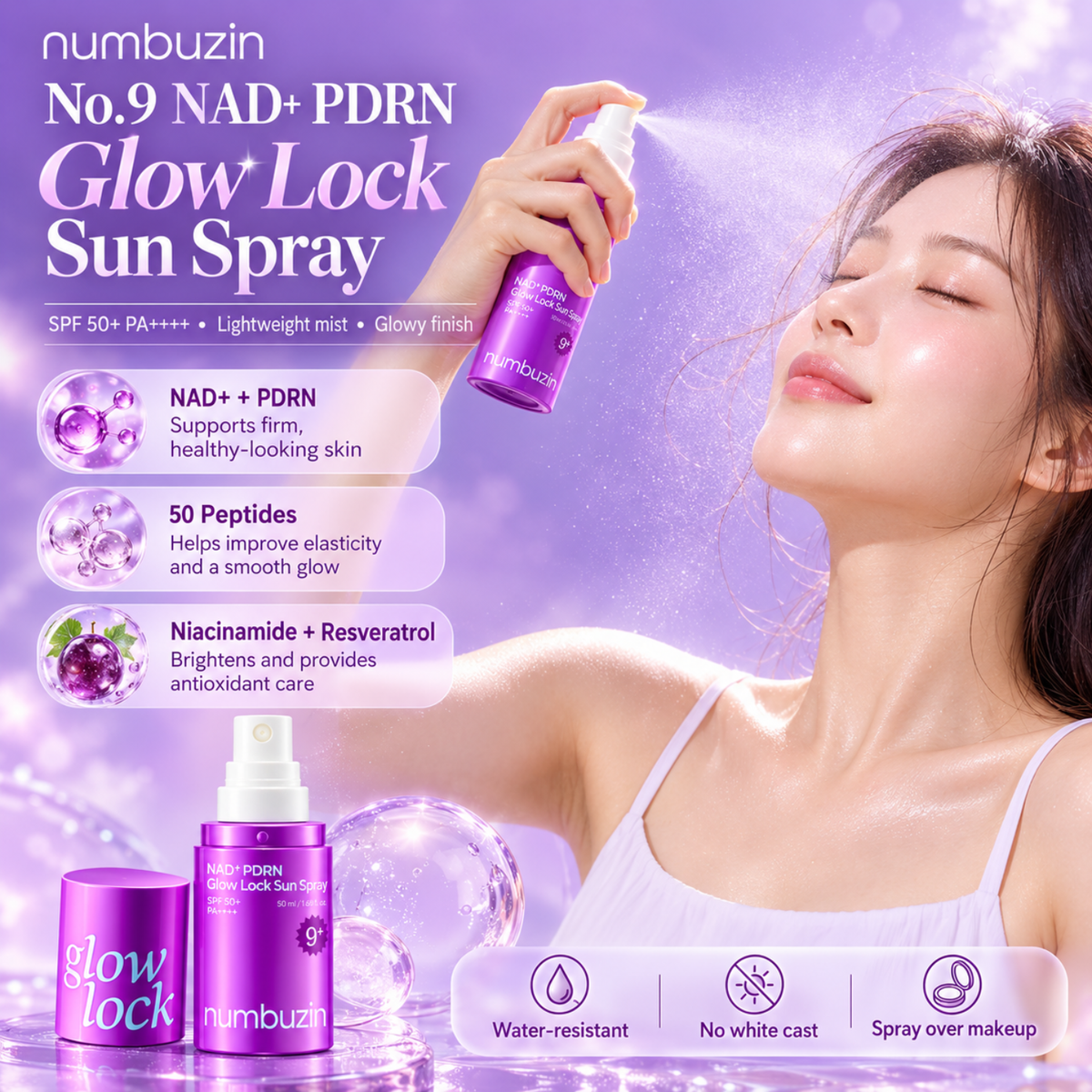 NUMBUZIN No.9 NAD+ PDRN Glow Lock Sun Spray 50ml