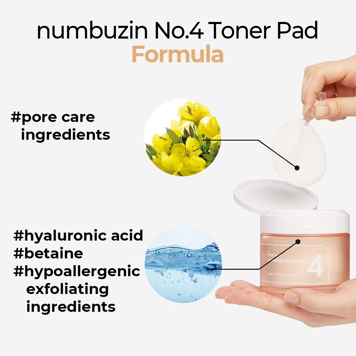 NUMBUZIN No. 4 Pore Zero Peeled Egg Toner Pad (70ea)