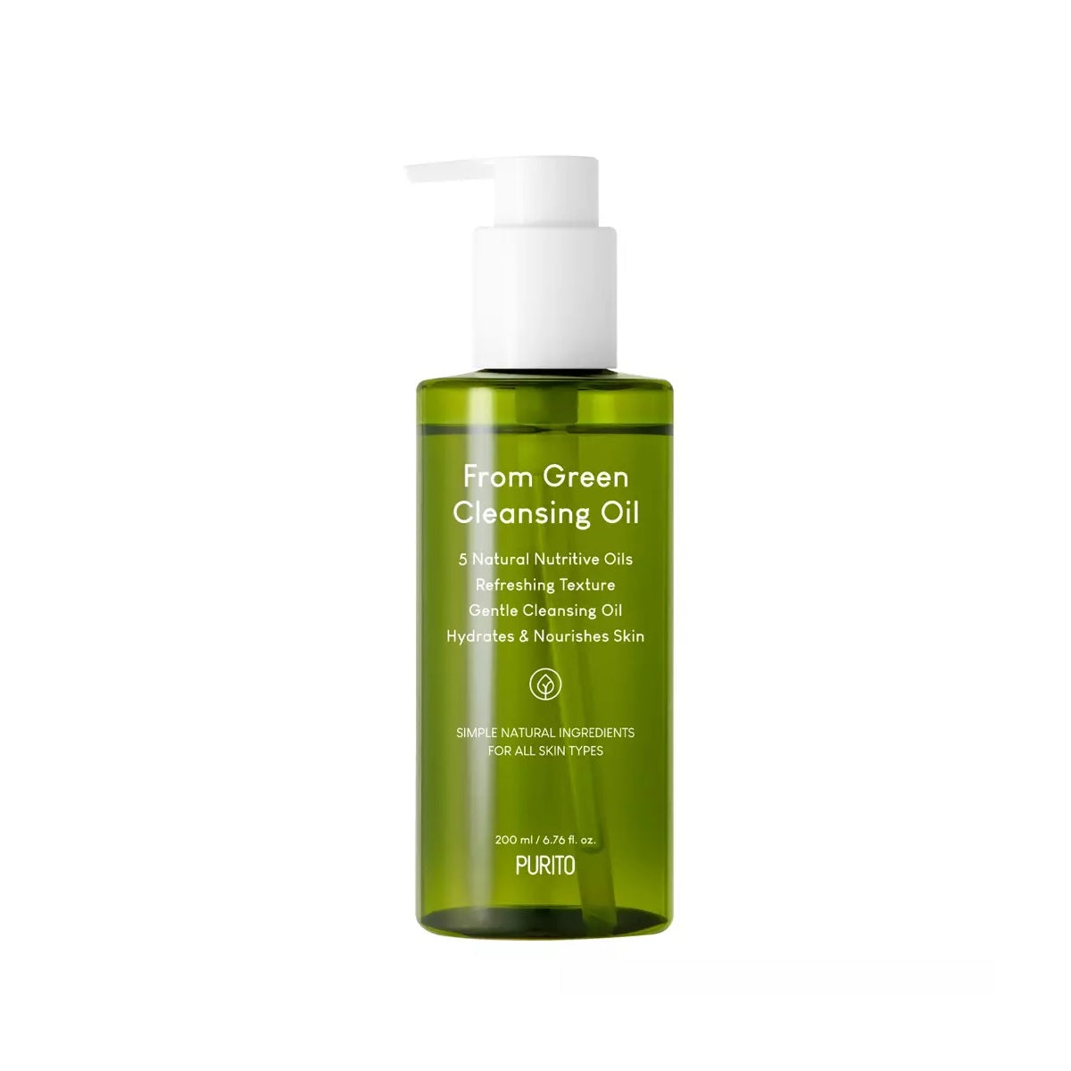 PURITO From Green Cleansing Oil is a gentle yet effective cleanser made with a blend of natural oils. It features Olive Fruit Oil, Sunflower Seed Oil, and Jojoba Seed Oil to dissolve makeup and impurities without stripping the skin. Sweet Almond Oil and Grape Seed Oil nourish and soften, while Vitamin E provides antioxidant protection. Ideal for all skin types, this cleansing oil leaves your skin clean, soft, and hydrated.