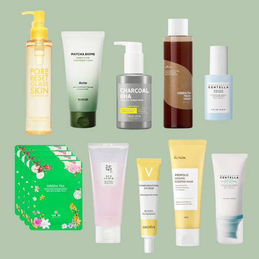 ELIKO GLOW 10 Step Korean Skincare Routine Set for Oily Skin Type is designed to control excess oil, reduce shine, and maintain a healthy balance. This set includes a gentle cleanser to remove impurities, a lightweight toner to balance sebum production, and oil-free moisturizers to keep your skin hydrated without clogging pores. Perfect for minimizing the appearance of pores and keeping your skin fresh and matte throughout the day.
