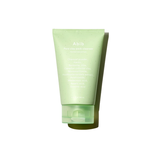 ABIB Pore Clay Pack Cleanser Heartleaf Charcoal Foam is a multi-functional clay-to-foam cleanser designed to deeply purify pores while gently exfoliating dead skin cells. Formulated with Kaolin, Bentonite, and a 5-Type Clay Complex, it helps absorb excess oil and remove impurities from the skin. Charcoal Powder helps unclog pores and refine skin texture, while Houttuynia Cordata (Heartleaf) Extract soothes and comforts the skin. Hyaluronic Acid and Beta-Glucan provide light hydration to keep skin feeling ba