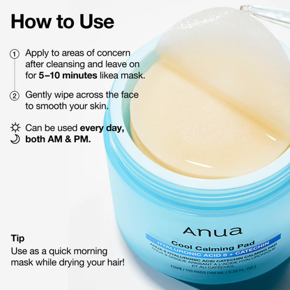 ANUA 8 Hyaluronic Acid Catechin Calming Pad 110ea