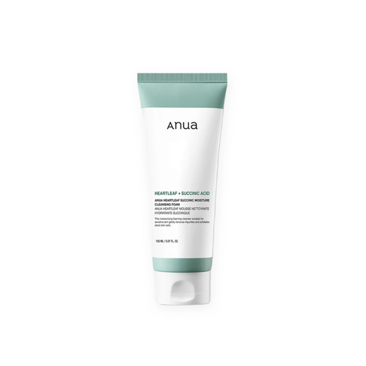 ANUA Heartleaf Succinic Moisture Cleansing Foam combines Heartleaf Extract, Succinic Acid, and Salicylic Acid to gently cleanse, exfoliate, and hydrate your skin. This foam effectively removes impurities, unclogs pores, and helps control excess oil while maintaining moisture balance. With soothing ingredients like Panthenol and Ceramide NP, it calms and nourishes the skin, leaving it feeling refreshed, smooth, and clear. Perfect for daily use, this cleansing foam is ideal for maintaining a healthy, balanced