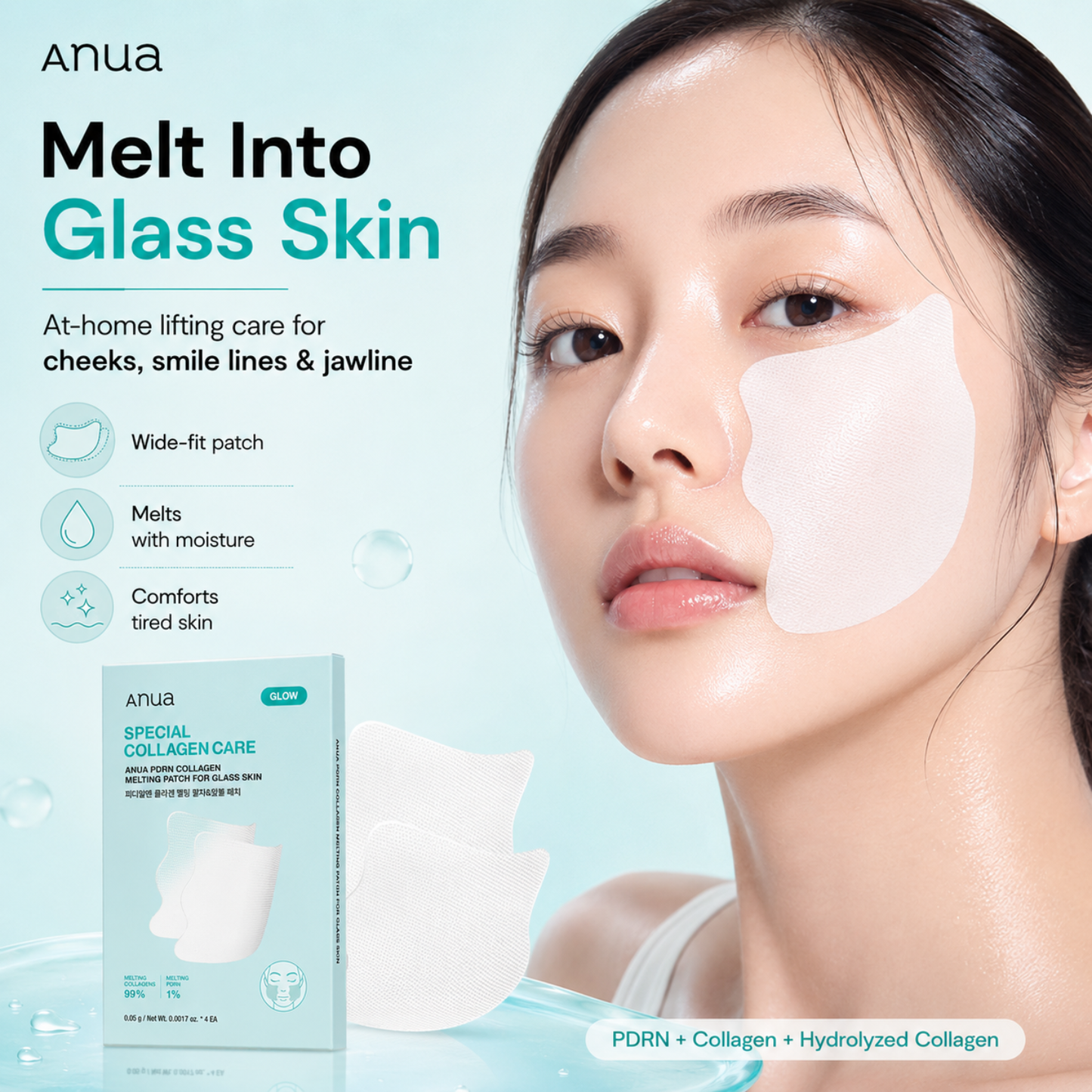 ANUA PDRN Collagen Melting Patch For Glass Skin 4ea
