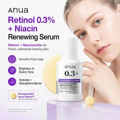 ANUA Retinol 0.3% + Niacin Renewing Serum 30ml