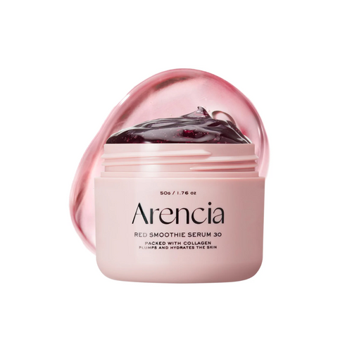 ARENCIA Fresh Red Smoothie Serum 30 is a brightening and revitalizing serum packed with Niacinamide, Arbutin, and a blend of antioxidant-rich berry and botanical extracts. It helps even out skin tone, boost radiance, and hydrate the skin without heaviness. With added Vitamin C derivatives, Soluble Collagen, and Panthenol, this lightweight serum leaves skin smooth, glowing, and refreshed—perfect for dull or tired-looking skin.
