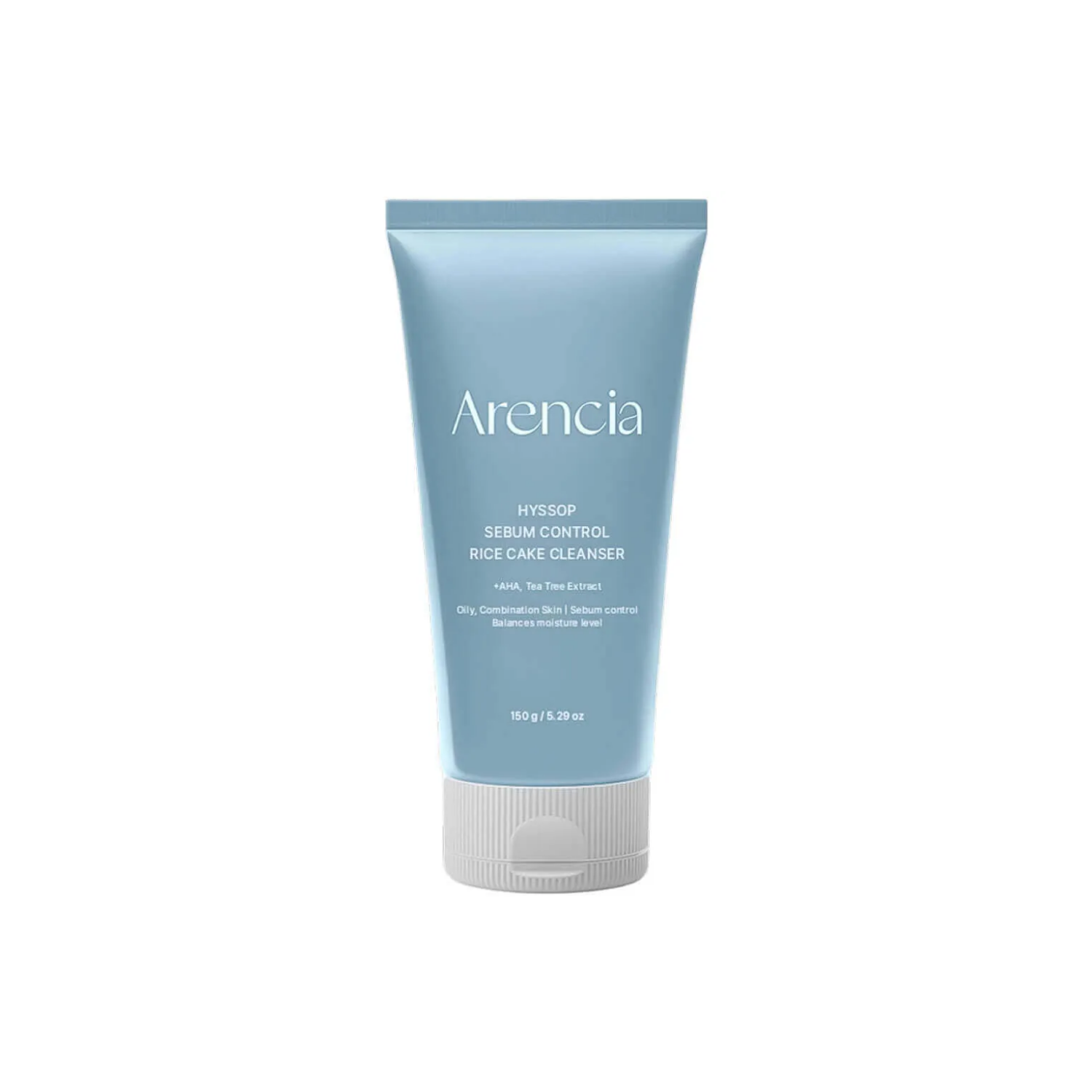ARENCIA Hyssop Sebum Control Rice Cake Cleanser is a Korean facial cleanser designed to help remove excess oil and impurities while keeping skin comfortable and hydrated. Formulated with Hyssop Extract, Willow Bark Extract, Houttuynia Cordata, Green Tea, and Rice Lees Extract, it helps balance sebum, smooth skin texture, and calm stressed skin. Its signature mochi-like texture creates a rich, stretchy cleanse without leaving skin feeling stripped. Suitable for&nbsp;oily, combination, congested, and blemish-