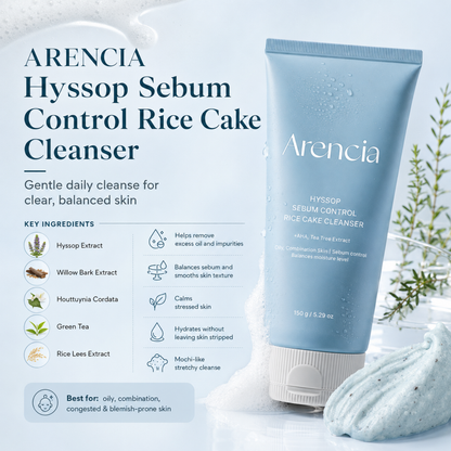 ARENCIA Hyssop Sebum Control Rice Cake Cleanser 150g