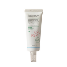 Load image into Gallery viewer, AXIS-Y Heartleaf My Type Calming Cream is a soothing moisturizer designed to calm and hydrate sensitive skin. Enriched with Houttuynia Cordata Extract and Centella Asiatica Extract, it helps reduce redness and irritation. The cream also contains Sodium Hyaluronate for deep hydration and a blend of botanical extracts to nourish and protect the skin.