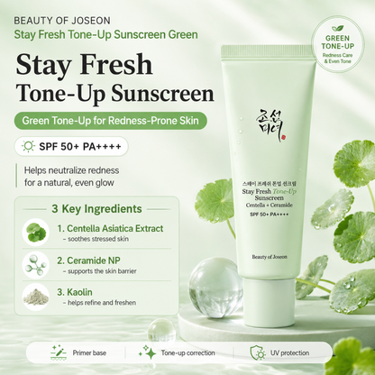 BEAUTY OF JOSEON Stay Fresh Tone-Up Sunscreen Green