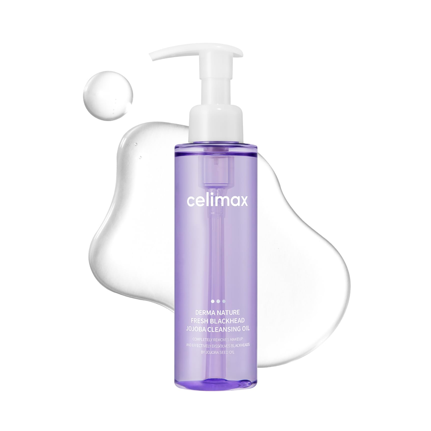 CELIMAX Derma Nature Fresh Blackhead Jojoba Cleansing Oil is a lightweight and purifying cleanser designed to remove makeup, excess oil, and impurities. Enriched with Jojoba Seed Oil, Meadowfoam Seed Oil, and Sunflower Seed Oil, it gently dissolves blackheads while nourishing and maintaining the skin’s moisture balance. With added Green Tea Extract and botanical oils, this cleansing oil helps soothe and refresh the skin, leaving it clean, soft, and smooth. Perfect for daily use on oily, combination, and con