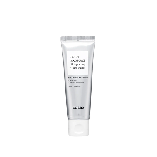 COSRX PDRN Exosome Skinplaning Glaze Mask is a resurfacing glaze mask designed to smooth skin texture and boost radiance. Formulated with PDRN, Exosomes, Niacinamide, and gentle PHA, it helps refine uneven skin while hydrating and soothing with Centella Asiatica and Hyaluronic Acid. Skin looks smoother, brighter, and refreshed after use.