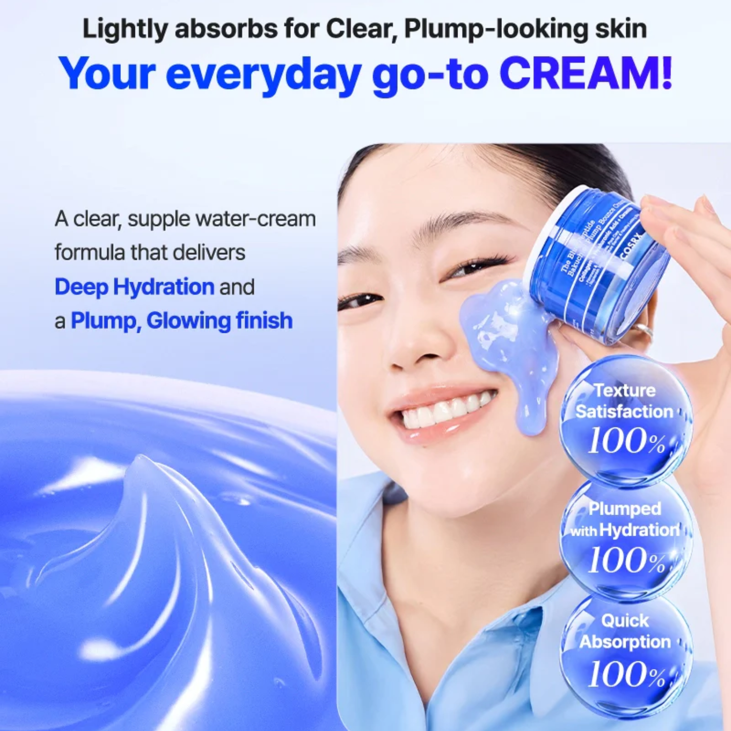 COSRX The Blue Peptide Bakuchiol Plump Bounce Cream 50g