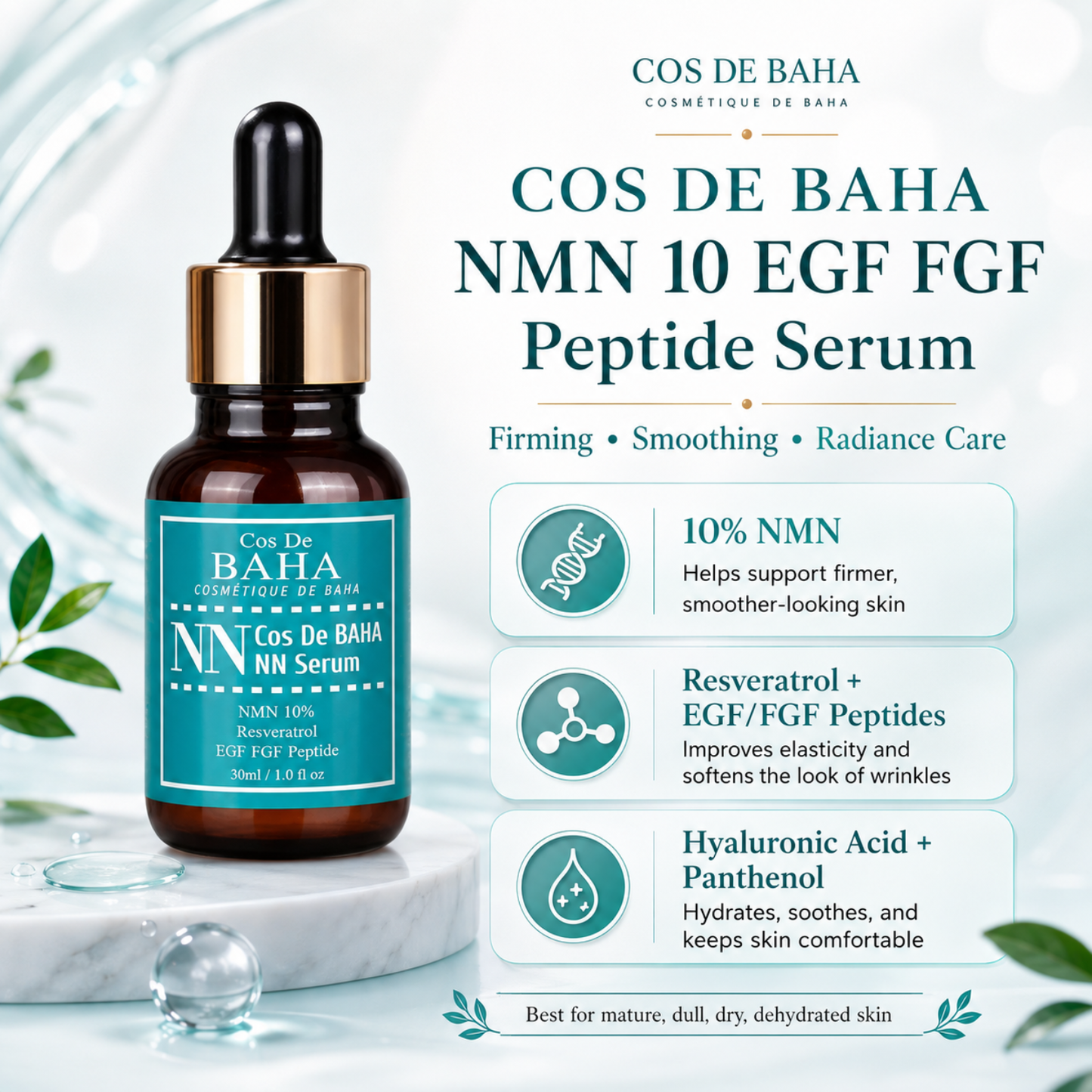 COS DE BAHA (NN) NMN 10 EGF FGF Peptide Serum 30ml
