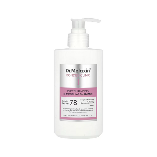 DR. MELAXIN Bondex Protein Bonding Remodeling Shampoo is a strengthening shampoo that helps repair and protect damaged hair. Formulated with proteins, Argan Oil, and plant extracts, it gently cleanses while boosting hair resilience, smoothness, and shine. Perfect for weak, brittle, or chemically treated hair.
