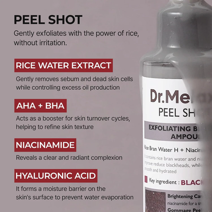 DR. MELAXIN Peel Shot Exfoliating Black Rice Ampoule 80ml