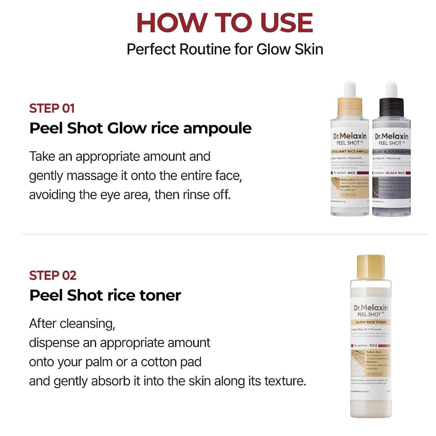 DR. MELAXIN Peel Shot Glow White Rice Toner 200ml