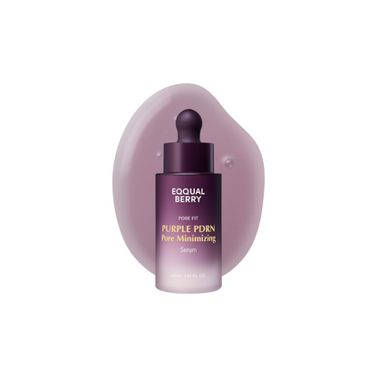 EQQUALBERRY Purple PDRN Pore Minimizing Serum is a lightweight serum that refines pores, balances oil, and restores skin clarity. Featuring 3% Purple PDRN, Tannin Complex, and gentle exfoliant LHA, it helps control excess sebum while improving elasticity and texture. Enriched with Niacinamide, Rice Extract, and Centella Asiatica, it soothes, brightens, and strengthens the skin barrier. With Hyaluronic Acid, Collagen, and Ceramides, this non-comedogenic, non-irritating serum delivers hydration and firmness, 