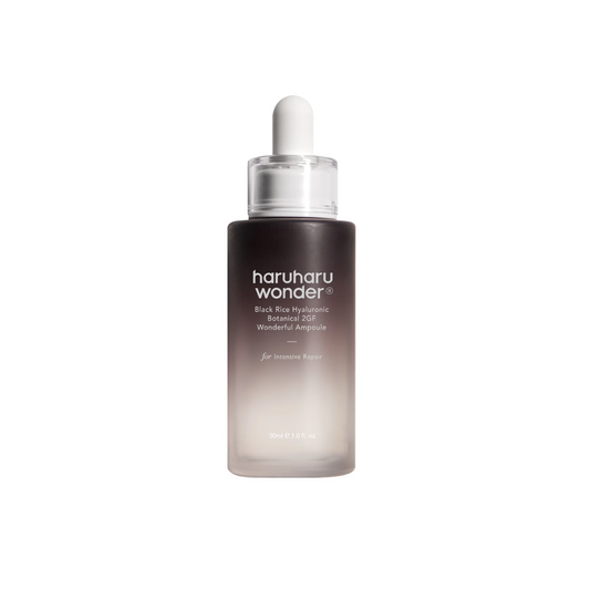 HARUHARU WONDER Black Rice Hyaluronic Botanical 2GF Wonderful Ampoule is a deeply hydrating and firming treatment enriched with Black Rice Extract, Sodium Hyaluronate, and botanical peptides. Formulated with 2GF (sh-Oligopeptide-1 &amp; sh-Polypeptide-1), it helps support skin regeneration and elasticity while soothing and revitalizing tired skin. Ideal for boosting moisture, improving skin texture, and promoting a youthful glow.