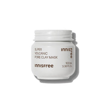 Load image into Gallery viewer, INNISFREE Super Volcanic Pore Clay Mask is a powerful yet gentle mask designed to deeply cleanse and minimize pores. Formulated with Volcanic Ash, Kaolin, and Bentonite Clay, it effectively absorbs excess oil and impurities. Enriched with Walnut Shell Powder and Vitamin E, this mask exfoliates and nourishes the skin, leaving it clean, refreshed, and smoother.