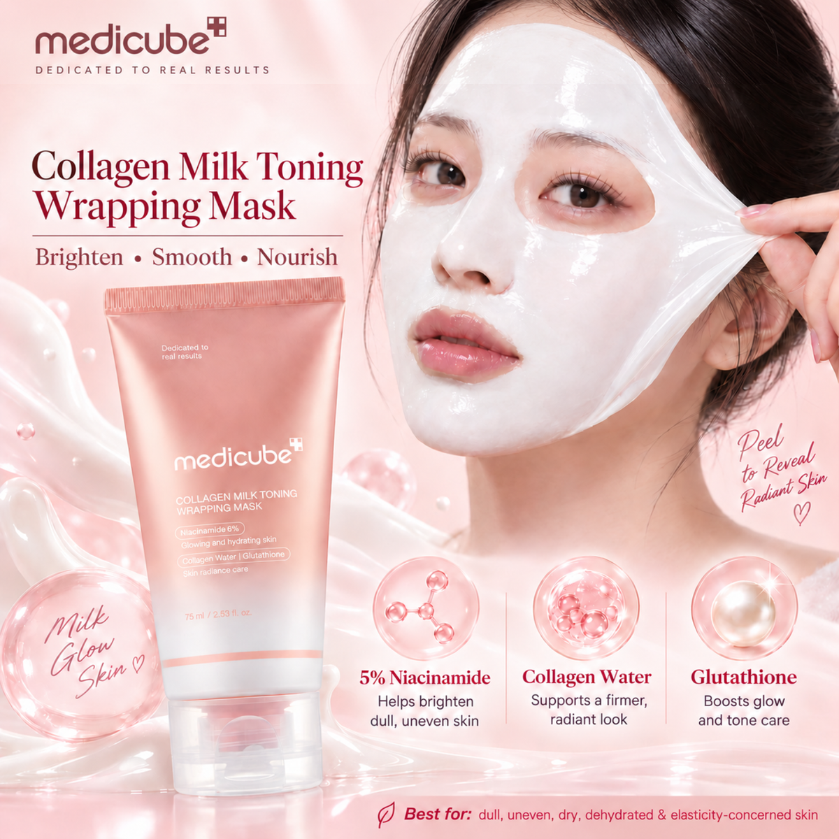 MEDICUBE Collagen Milk Toning Wrapping Mask