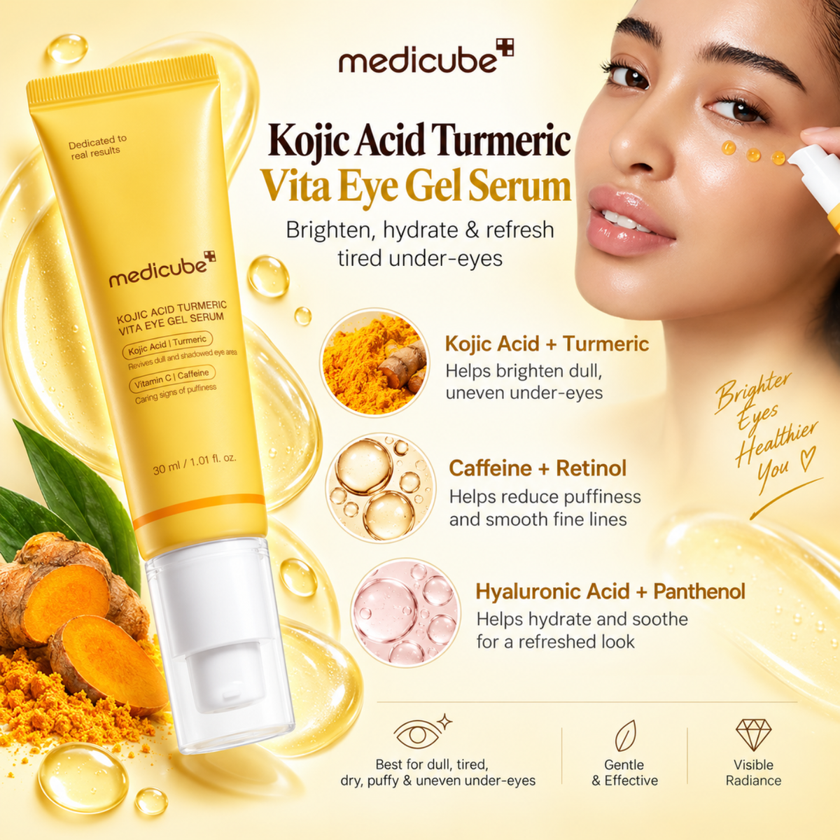 MEDICUBE Kojic Acid Turmeric Vita Eye Gel Serum