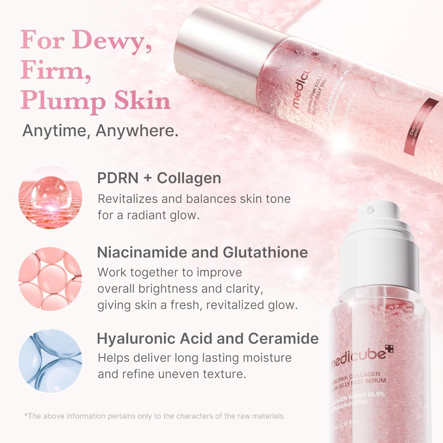 MEDICUBE PDRN Pink Collagen Glow Jelly Mist Serum 100ml