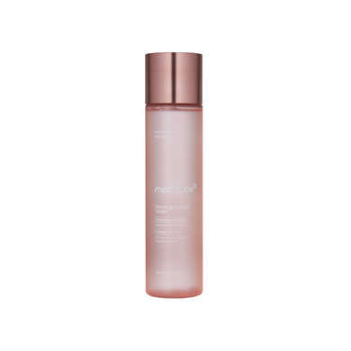 MEDICUBE Triple Collagen Toner is a revitalizing toner crafted to enhance skin elasticity and moisture. It is packed with various forms of Collagen and Hyaluronic Acid, ensuring deep hydration and visible firmness. Ingredients like Niacinamide and Adenosine work to brighten and smooth the skin, supporting a youthful glow.