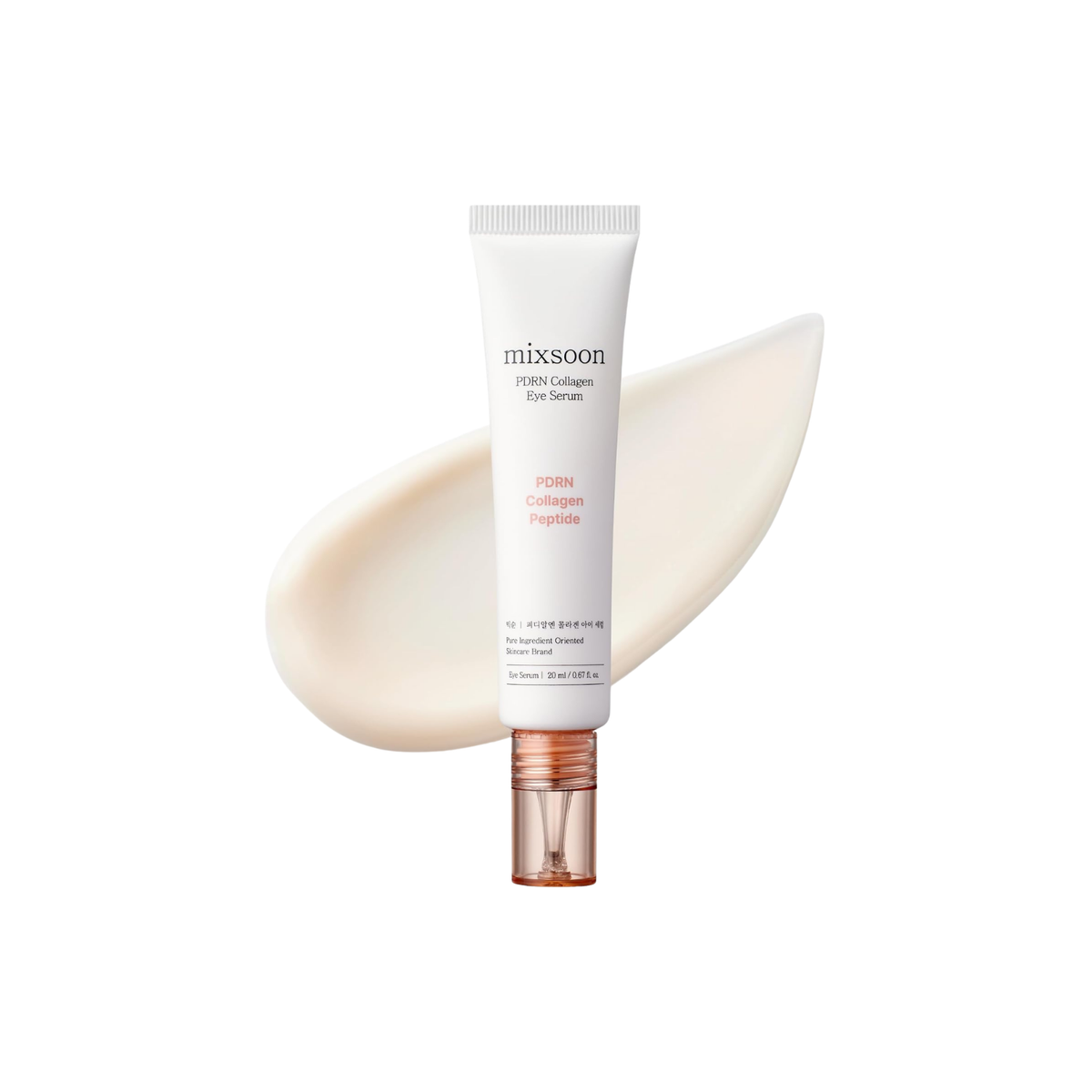 MIXSOON PDRN Collagen Eye Serum is a lightweight eye serum designed to hydrate, nourish, and improve the look of fine lines around the delicate eye area. Formulated with rice-derived PDRN, Collagen Extract, Copper Tripeptide-1, Niacinamide, Rice Ferment Filtrate, Hydrolyzed Hyaluronic Acid, and Adenosine, it helps support elasticity, brighten dull-looking under-eyes, and strengthen the skin barrier without feeling sticky. Suitable for dry, dull, dehydrated, fine line-concerned, and elasticity-concerned unde
