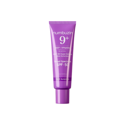 NUMBUZIN No.9 NAD Peptides Dewy Sun Essence is a lightweight Korean sunscreen that helps protect the skin from harmful UV rays while supporting firmness and a healthy glow. Formulated with NAD+, 9 Peptides, Collagen, Niacinamide, Panthenol, Centella Asiatica Extract, Allantoin, and Hydrolyzed Hyaluronic Acid, it helps strengthen the skin barrier, soothe stressed skin, and provide hydration. Its smooth, lightweight texture leaves a dewy finish with no white cast, making it suitable for all skin types, especi