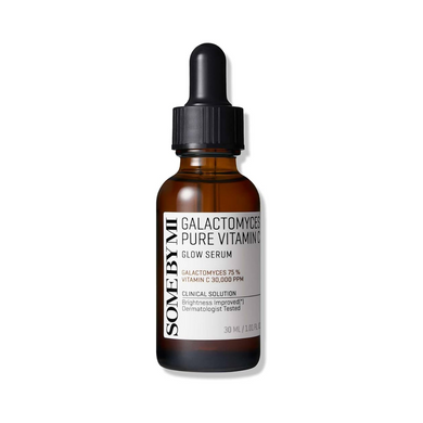 SOME BY MI Galactomyces Pure Vitamin C Glow Serum is formulated with 75% Galactomyces Ferment Filtrate and 30,000 ppm of Ascorbic Acid to brighten and revitalize the skin. This powerful serum combines Niacinamide and Sodium Hyaluronate to provide hydration, while Propolis Extract and Rooibos Extract work to soothe and protect the skin. Infused with a blend of fruit extracts like Bilberry, Raspberry, and Black Currant, it delivers antioxidant benefits for a radiant, glowing complexion. Suitable for all skin 