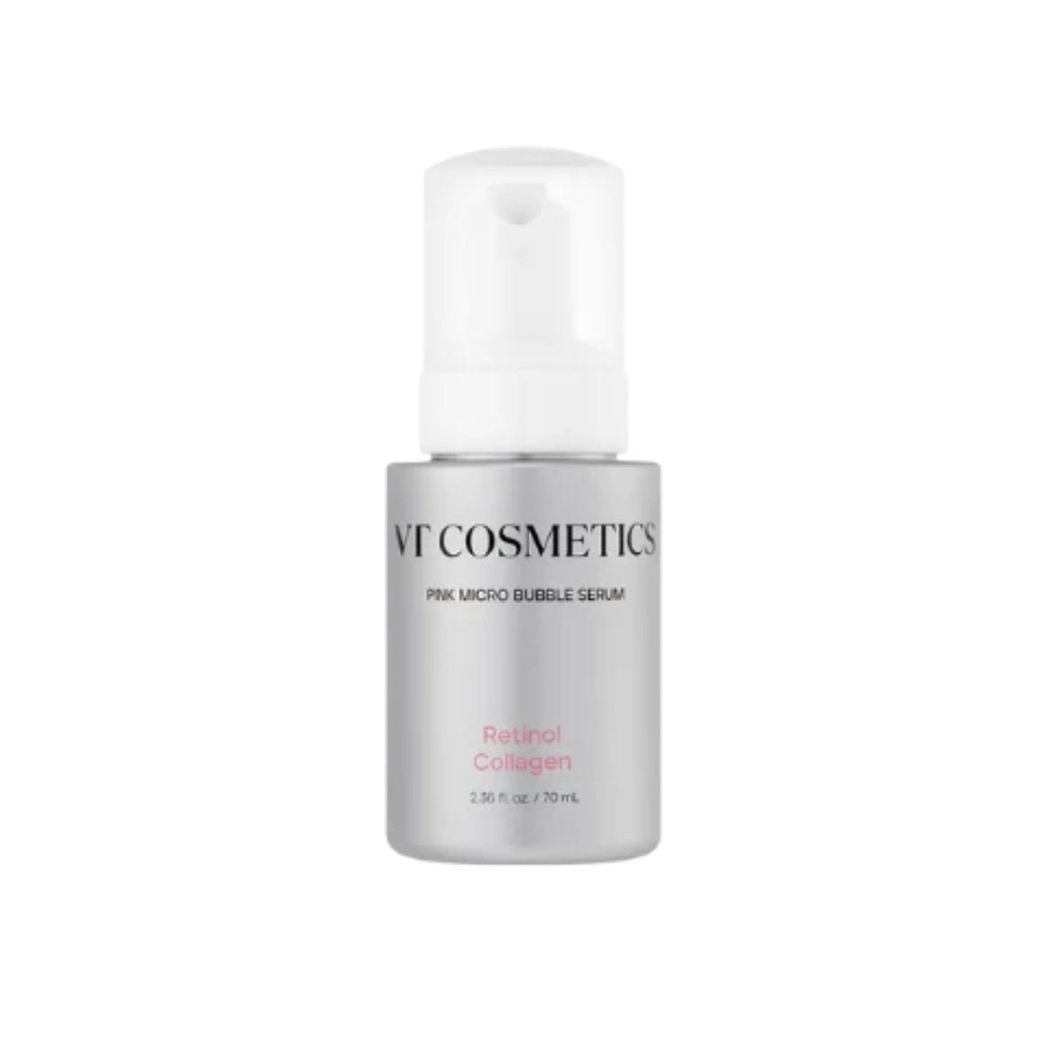 VT Retinol Collagen Pink Micro Bubble Serum is a firming and smoothing serum designed to improve skin elasticity, texture, and the appearance of fine lines. Formulated with Low Molecular Weight Collagen and Hydrolyzed Collagen, it helps hydrate and support a plump, firmer-looking complexion. Retinol promotes smoother, more refined skin, while Niacinamide helps brighten and improve uneven tone. The formula also contains Adenosine, Panthenol, and Peptides, including Copper Tripeptide-1, to support elasticity 