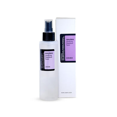 COSRX AHA/BHA Clarifying Treatment Toner is a gentle exfoliating toner designed to refine skin texture and promote a clearer, smoother complexion. Formulated with Willow Bark Water, Apple Fruit Water, Glycolic Acid, and Betaine Salicylate, it effectively removes dead skin cells and unclogs pores while hydrating and soothing the skin with Panthenol and Allantoin. Ideal for daily use, it helps maintain a healthy, balanced glow.