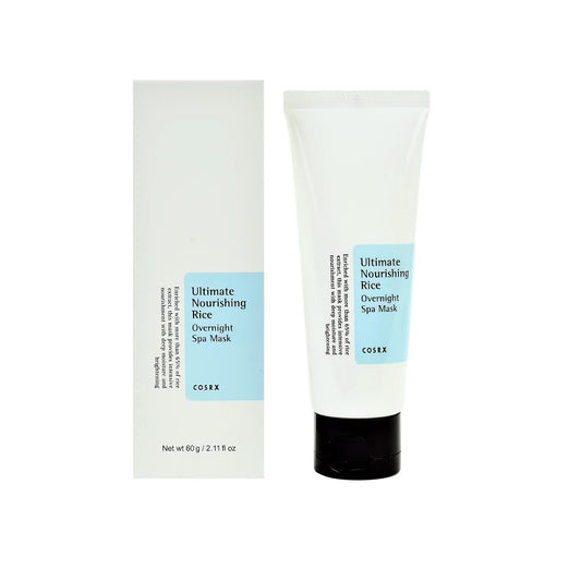COSRX Ultimate Nourishing Rice Overnight Spa Mask is a rich, hydrating treatment that works overnight to brighten and revitalize your skin. Formulated with Rice Extract and Niacinamide, it helps to even out skin tone and enhance radiance, while Sunflower Seed Oil and Allantoin deeply nourish and soothe the skin. This mask leaves your complexion soft, smooth, and glowing by morning, making it perfect for all skin types seeking a luminous, refreshed look.