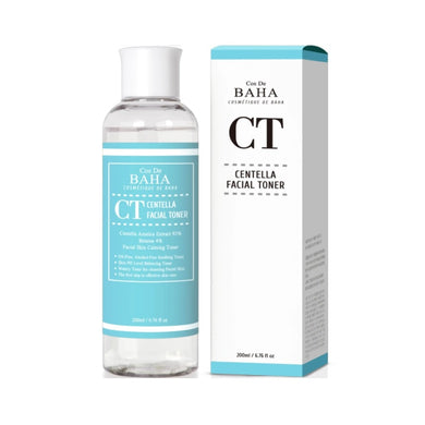 COS DE BAHA (CT) Centella Facial Toner is a revitalizing toner ideal for all skin types, especially beneficial for sensitive or irritated skin. Formulated with 92% Centella Asiatica Extract, it provides exceptional soothing and healing properties. Additional ingredients like Aloe Vera and Green Tea Extract help calm the skin and reduce redness, while Allantoin promotes skin smoothness and hydration. This toner effectively preps the skin, enhancing the absorption of subsequent skincare products for a healthi