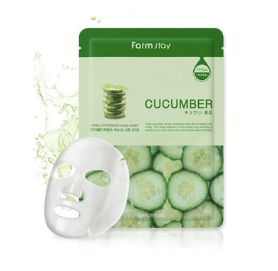 FARM STAY Visible Difference Cucumber Sheet Mask is infused with Cucumber Fruit Extract, known for its cooling and hydrating properties. This refreshing mask soothes irritated skin, hydrates deeply, and helps reduce puffiness. The light formula also includes Betaine and Allantoin to enhance skin's texture and calmness. Ideal for all skin types, especially those needing a quick refresh and hydration boost, this mask leaves your skin looking smooth, refreshed, and revitalized.