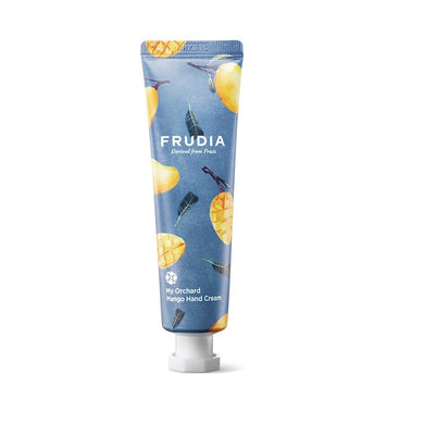FRUDIA My Orchard Mango Hand Cream is a rich yet fast-absorbing hand cream that deeply hydrates and softens dry hands. Infused with Mango Seed Oil and a blend of fruit extracts including Citrus, Grape Seed, and Apricot Kernel Oil, it helps restore moisture and protect the skin from dryness. Shea Butter, Squalane, and Panthenol work together to nourish and smooth rough texture, while a light mango scent adds a fruity, uplifting finish. Perfect for daily use, this cream leaves hands feeling silky, refreshed, 