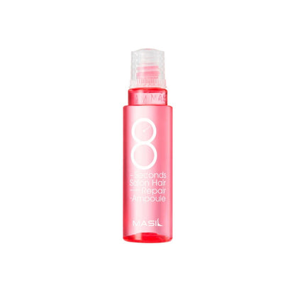 MASIL 8 Seconds Salon Hair Repair Ampoule is a fast-acting treatment designed to deeply nourish and repair damaged hair in just 8 seconds. Enriched with a blend of Hydrolyzed Proteins, Collagen, and Amino Acids, it strengthens hair structure, boosts elasticity, and restores shine. Infused with natural oils like Camellia Seed, Avocado, and Olive, it provides deep hydration and smoothness. Herbal extracts such as Witch Hazel, Peppermint, and Lavender offer soothing benefits for the scalp. Perfect for transfor