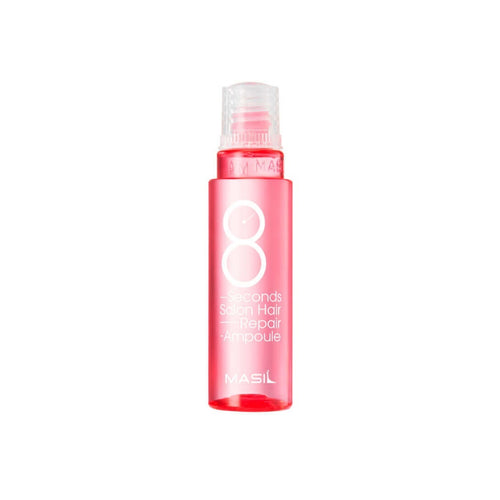 MASIL 8 Seconds Salon Hair Repair Ampoule is a fast-acting treatment designed to deeply nourish and repair damaged hair in just 8 seconds. Enriched with a blend of Hydrolyzed Proteins, Collagen, and Amino Acids, it strengthens hair structure, boosts elasticity, and restores shine. Infused with natural oils like Camellia Seed, Avocado, and Olive, it provides deep hydration and smoothness. Herbal extracts such as Witch Hazel, Peppermint, and Lavender offer soothing benefits for the scalp. Perfect for transfor
