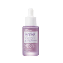 Load image into Gallery viewer, NEOGEN Dermalogy Real Bakuchiol Firming Serum is a powerful anti-aging serum formulated with Bakuchiol, a plant-based alternative to retinol, that helps to firm and smooth the skin. Enriched with Blackberry Fruit Extract, Niacinamide, and Hyaluronic Acid, this serum provides deep hydration while improving skin elasticity and reducing the appearance of fine lines and wrinkles. The addition of botanical oils like Tea Tree and Lavender, along with antioxidant-rich ingredients, helps to soothe and protect the s