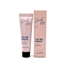 Load image into Gallery viewer, SECRET KEY Let Me Know CC Cream is a versatile complexion corrector that hydrates, brightens, and protects the skin. Formulated with Titanium Dioxide, Niacinamide, and Ceramide NP, it provides lightweight coverage while enhancing the skin’s natural radiance. Infused with Sodium Hyaluronate and Adenosine, it keeps skin moisturized and smooth throughout the day. Perfect for achieving a fresh, even-toned complexion with added sun protection.