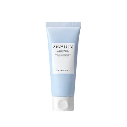 SKIN1004 Madagascar Centella Hyalu-Cica Sleeping Pack is a nourishing overnight treatment designed to hydrate and soothe the skin. It features a rich blend of Centella Asiatica Leaf Extract, Hyaluronic Acid, and Niacinamide to enhance skin barrier function, provide deep hydration, and improve skin tone. Enriched with botanical extracts like Pear Fruit and Melon, and soothing Rosa Damascena Flower Water, this sleeping pack helps to calm the skin overnight, promoting a refreshed and revitalized appearance by 