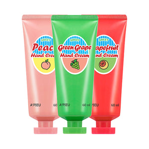 A’PIEU Hand Cream 3 flavors Peach - Grapefruit - Green Grape 60ml