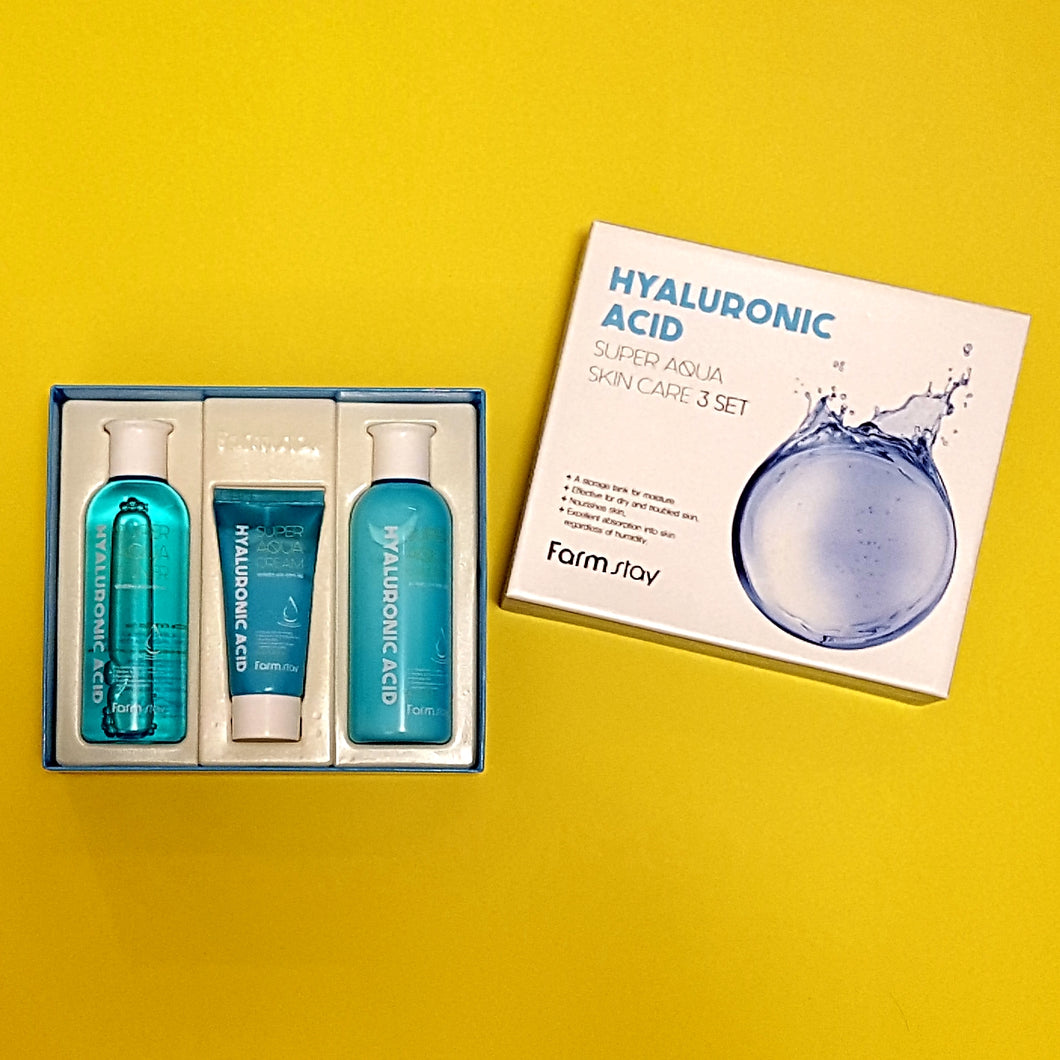 FARM STAY Hyaluronic Acid Super Aqua Skin Care 3 Set