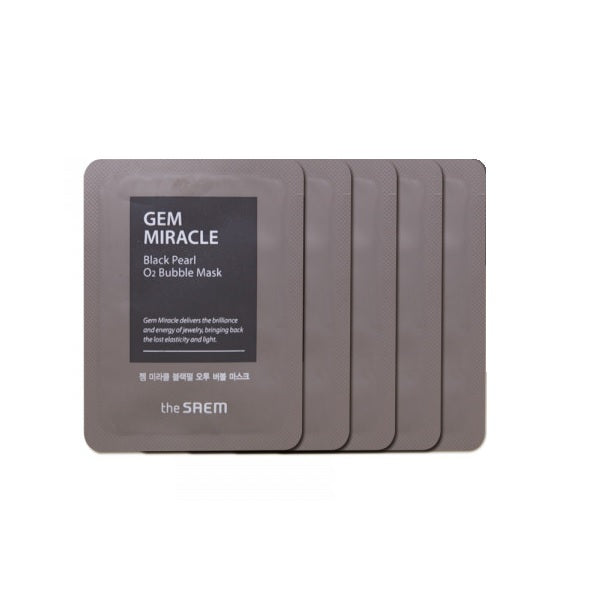 THE SAEM Gem Miracle Black Pearl O2 Bubble Mask Samples 5psc